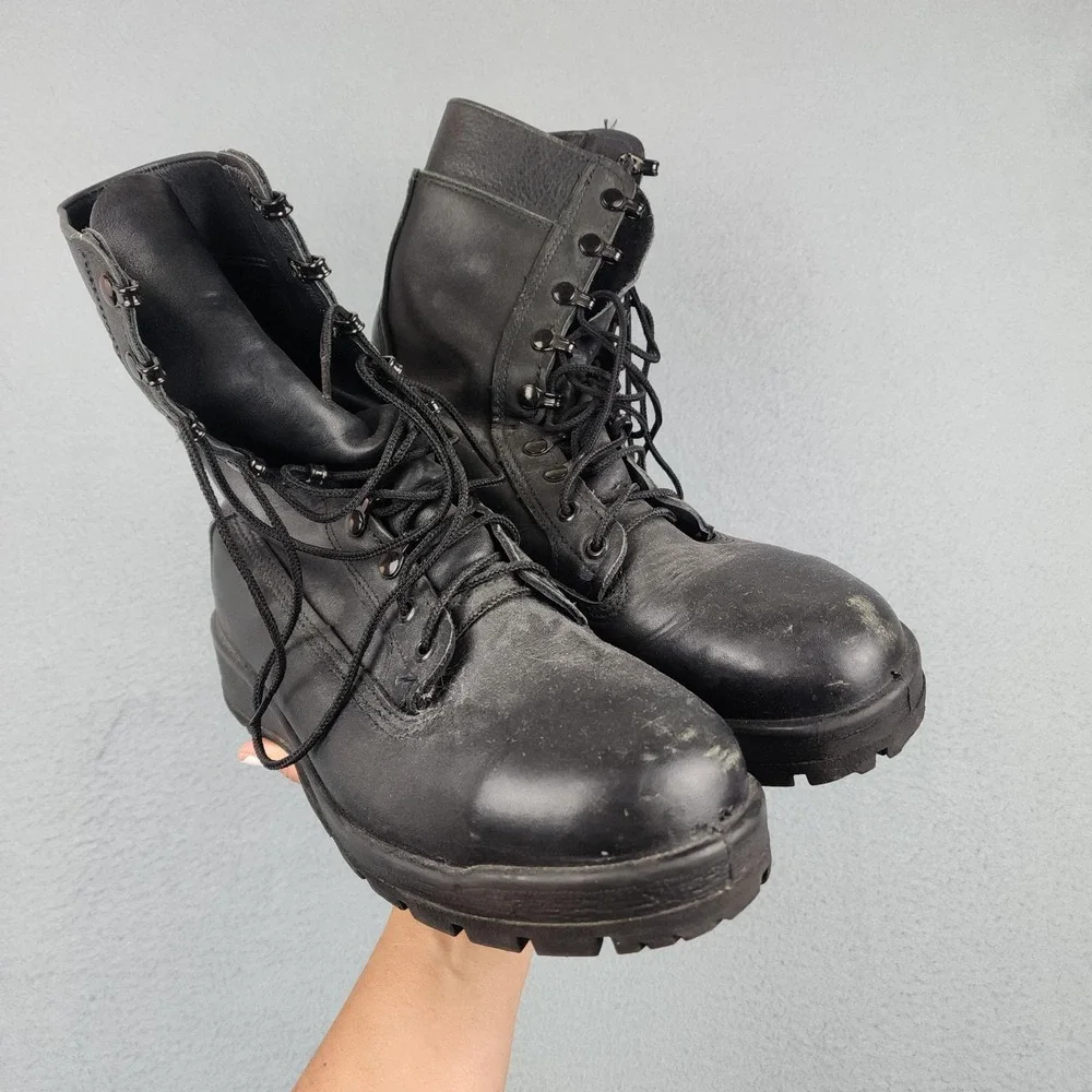Belleville 360ST Boots Mens Size 9 M Black Leather Steel Toe Vibram Combat Work